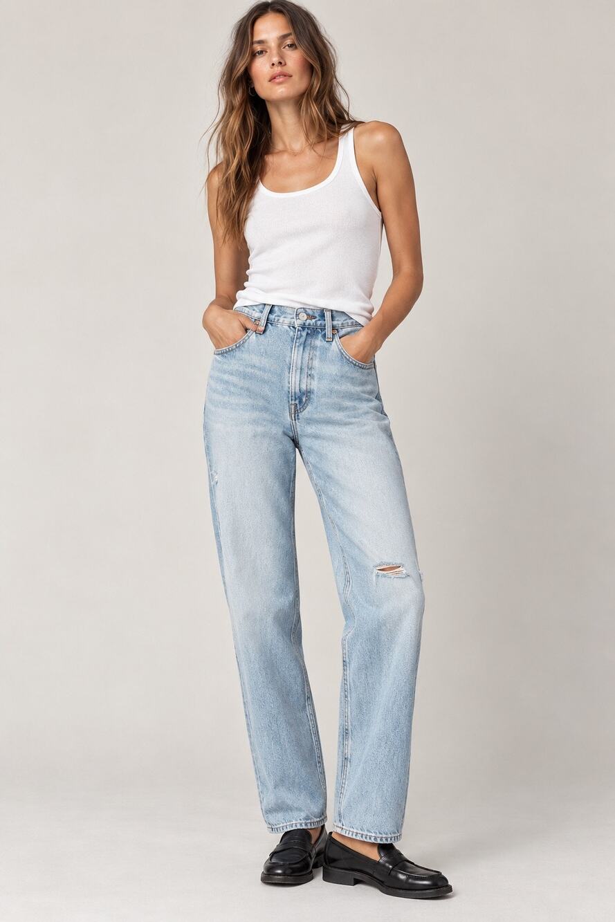 FRAME Le Jane High Waisted Straight Leg Jeans Winslow Wash Size 30